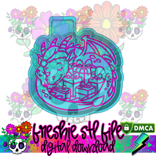 Christmas Dragon Presents Mold Maker STL File