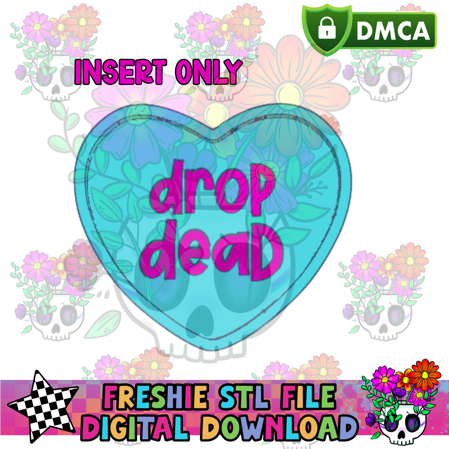 Inserts for Checkered Heart Mold Maker STL File