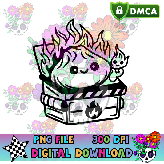 Dumpster Fire Dumpling - PNG