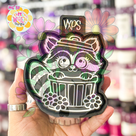 Cute Raccoon in Trash Can - Freshie Mold