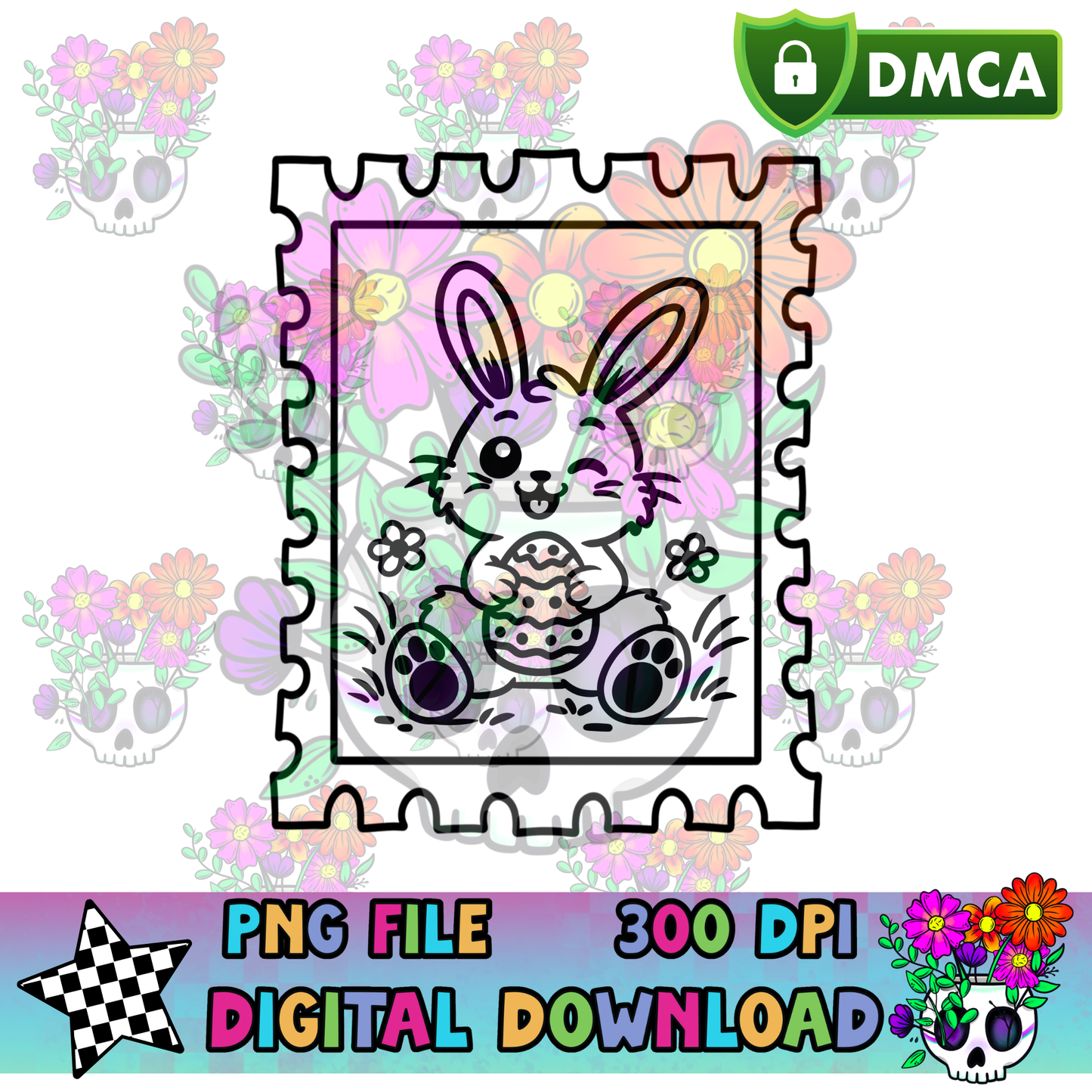 Easter Bunny Stamp - PNG