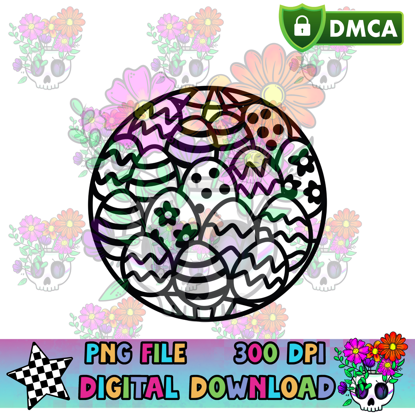Easter Egg Disco Ball - PNG