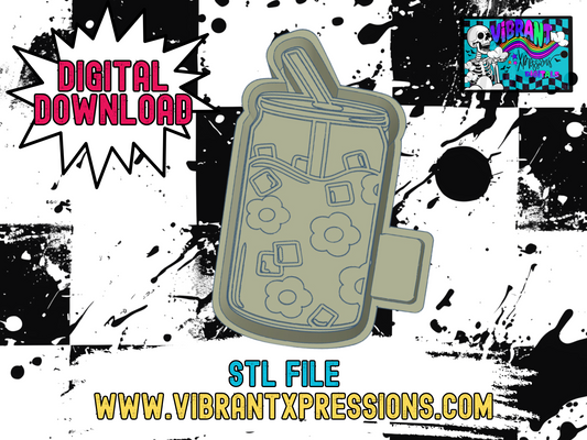 Flowered Glass Can Mold Maker STL File