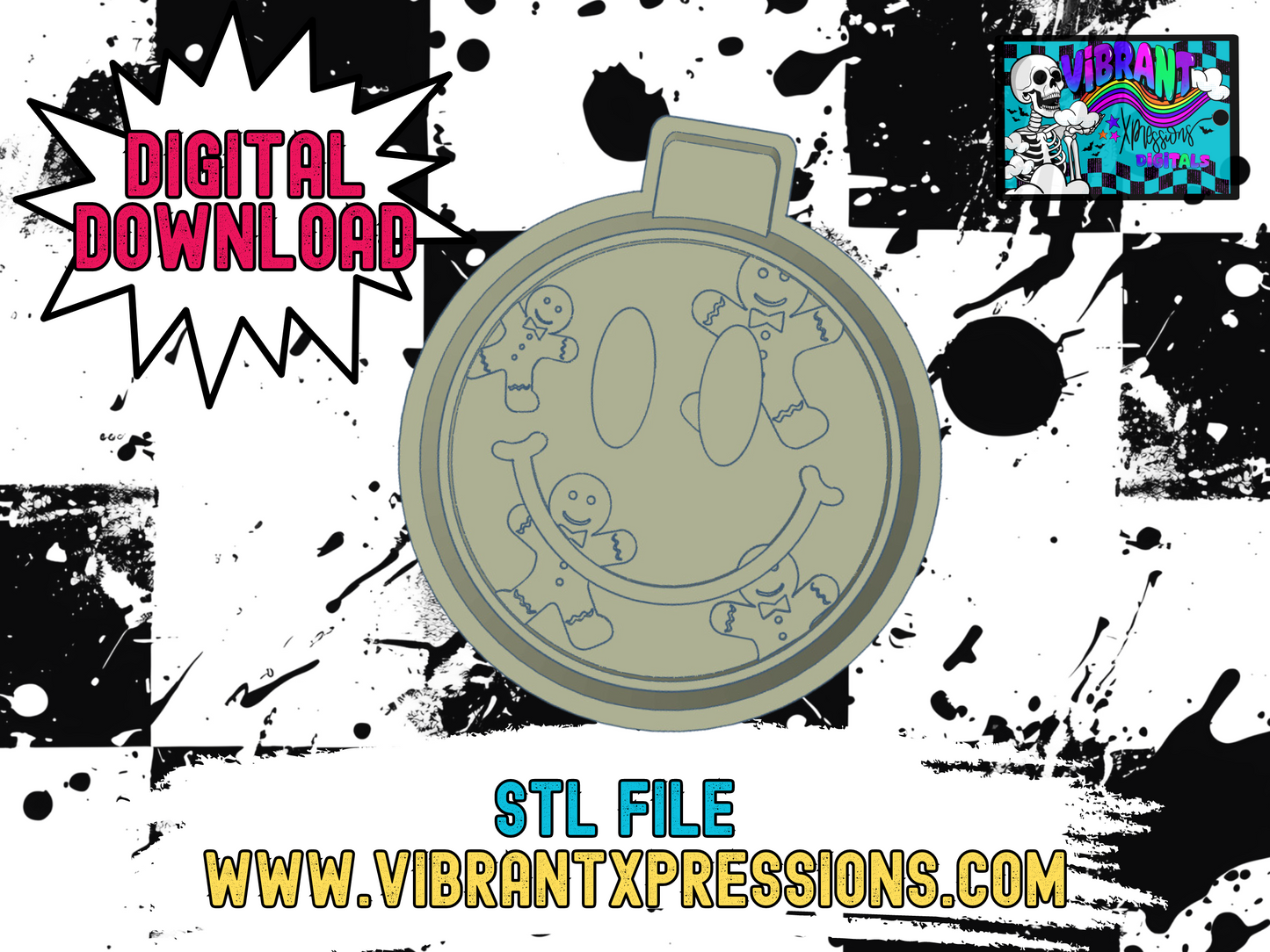 Gingerbread Happy Mold Maker STL File