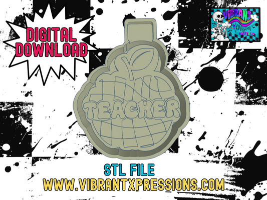 Checkered Teacher Apple Mold Maker STL File