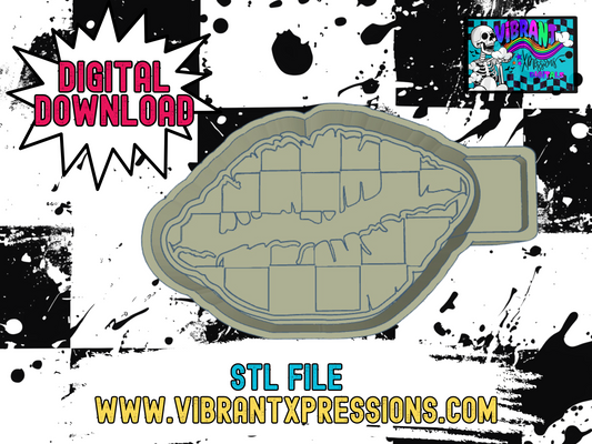 Checkered Lips Mold Maker STL File