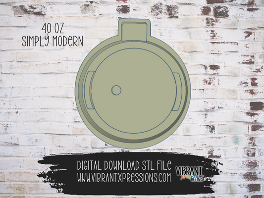 40 oz Simply Modern Lid Topper Mold Maker STL File