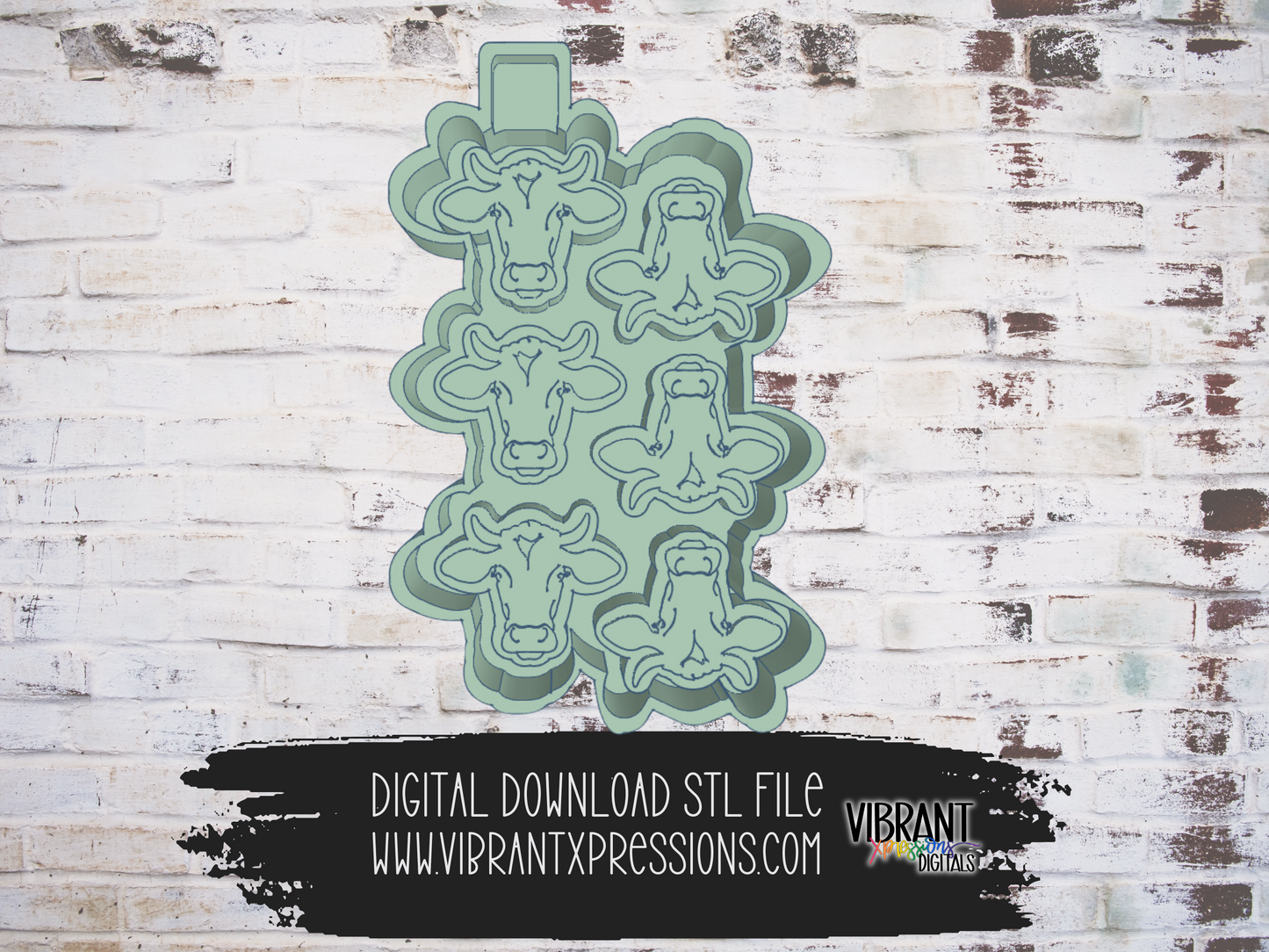 Cow Head Wax Melt Tray Housing Mold Maker STL File