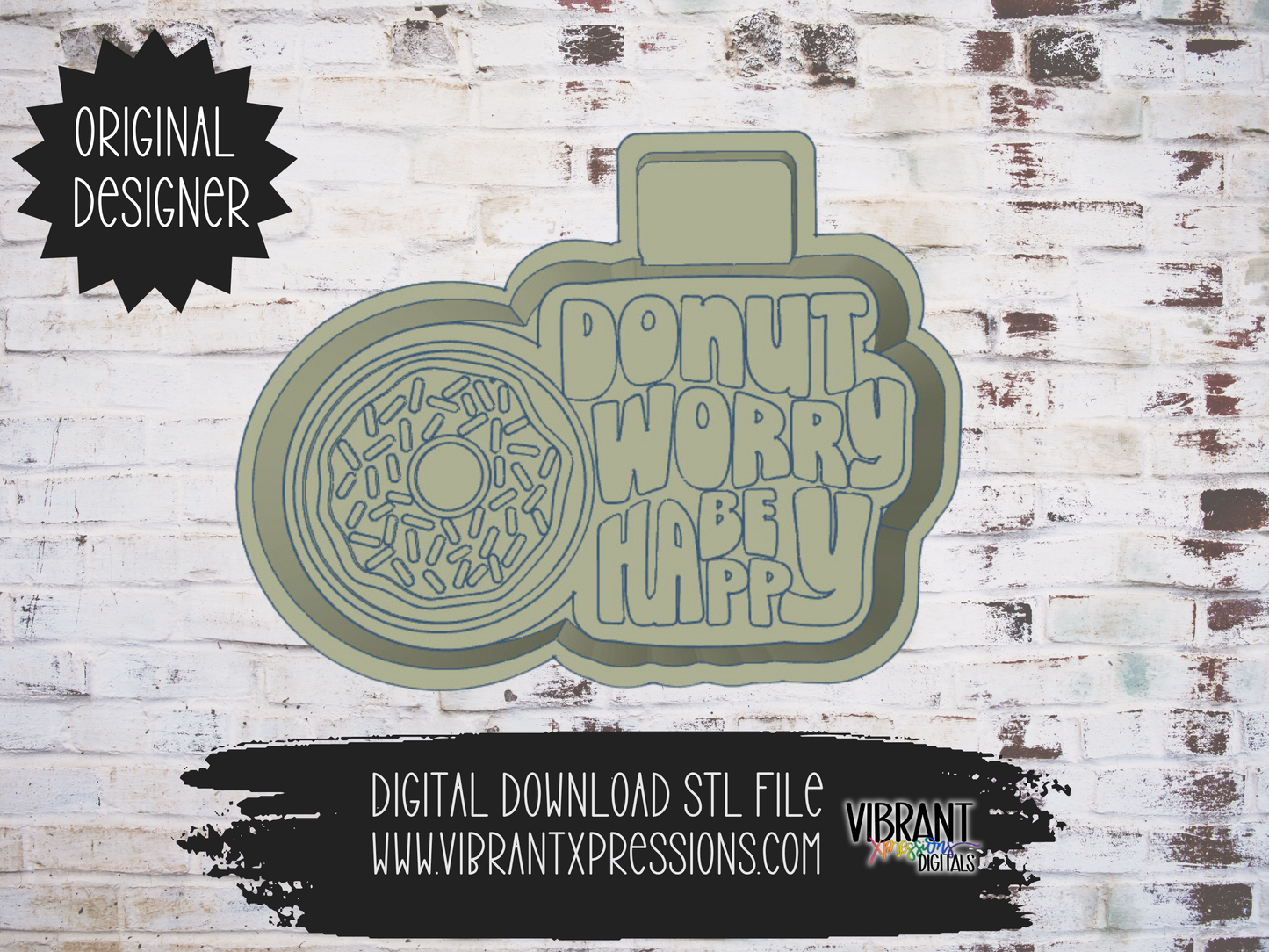 Donut Worry Be Happy Housing Mold Maker STL File