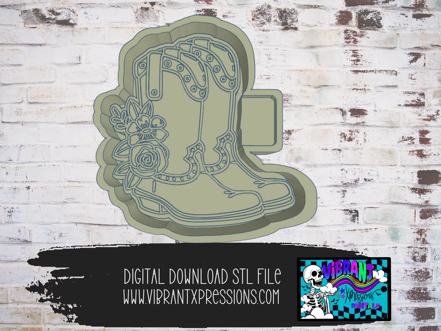 Flowered Boots Mold Maker STL File