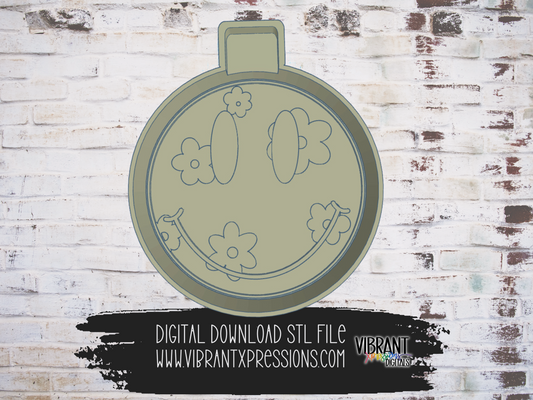 Happy Flowered Face Mold Maker STL File