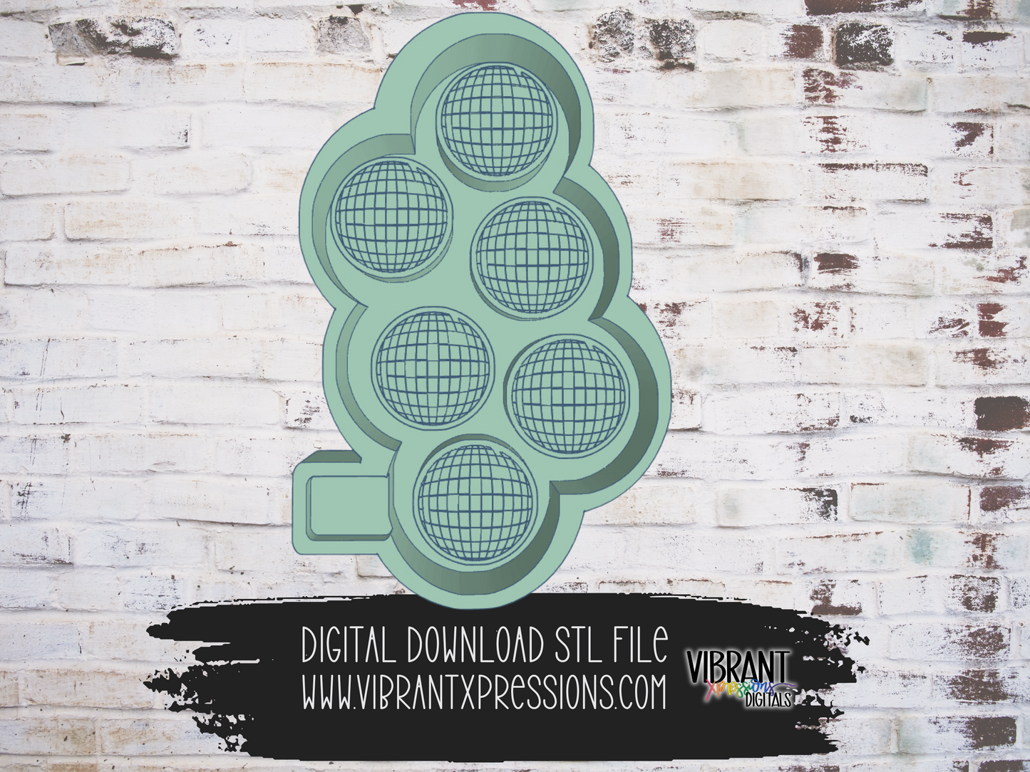 Scattered Disco Ball Wax Melt Tray Housing Mold Maker STL File