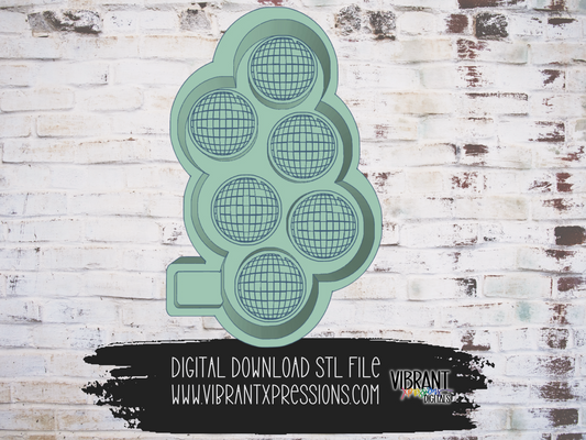 Scattered Disco Ball Wax Melt Tray Housing Mold Maker STL File