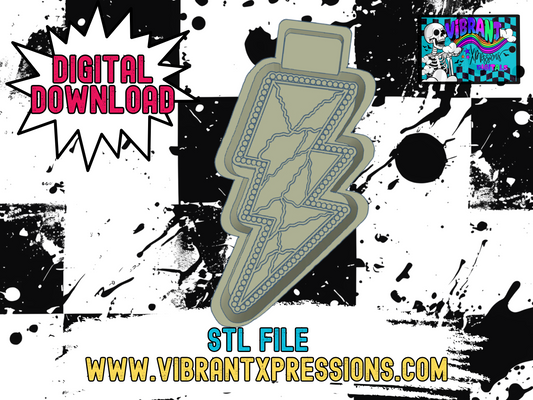 Marbled Lightning Bolt Mold Maker STL File