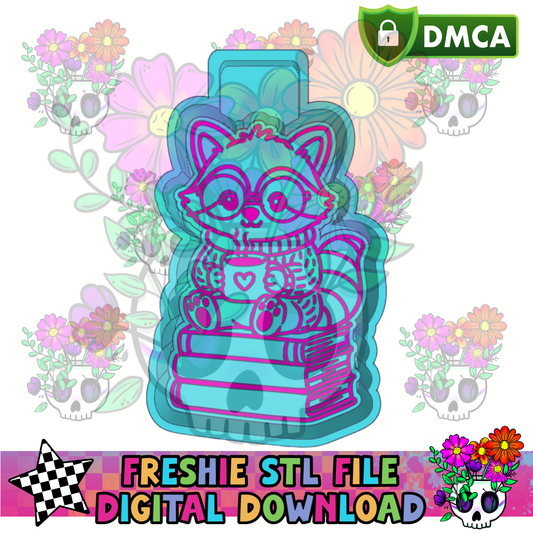Fall Bookish Raccoon Mold Maker STL File