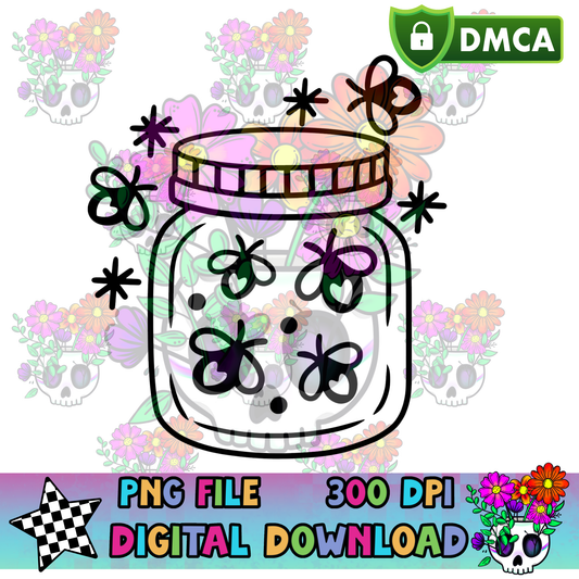 Fireflies Jar - PNG