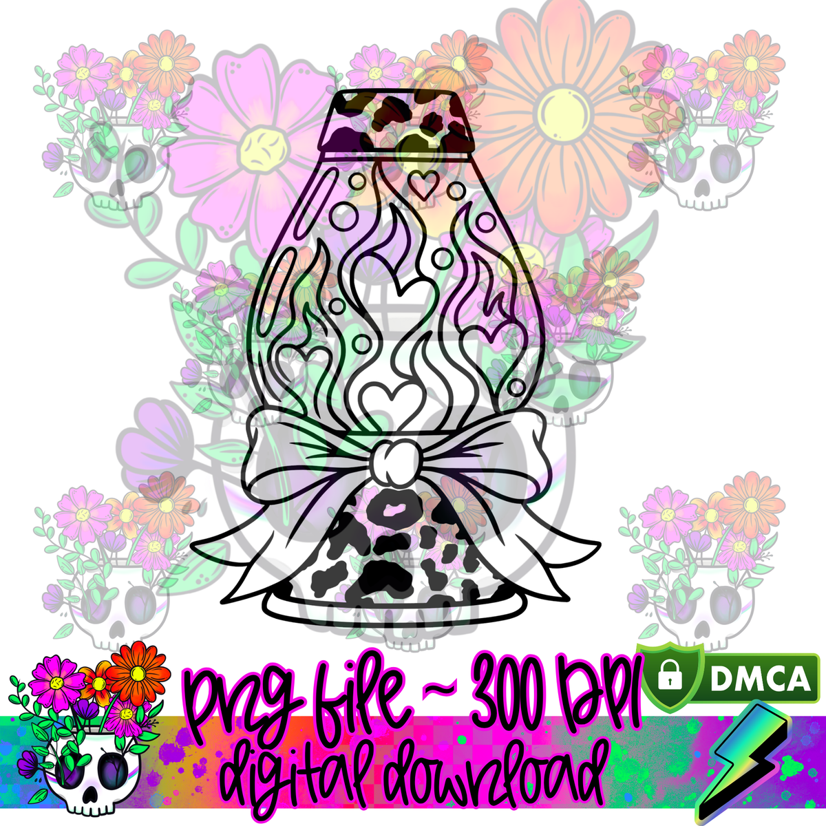 Flame Heart Lava Lamp - PNG