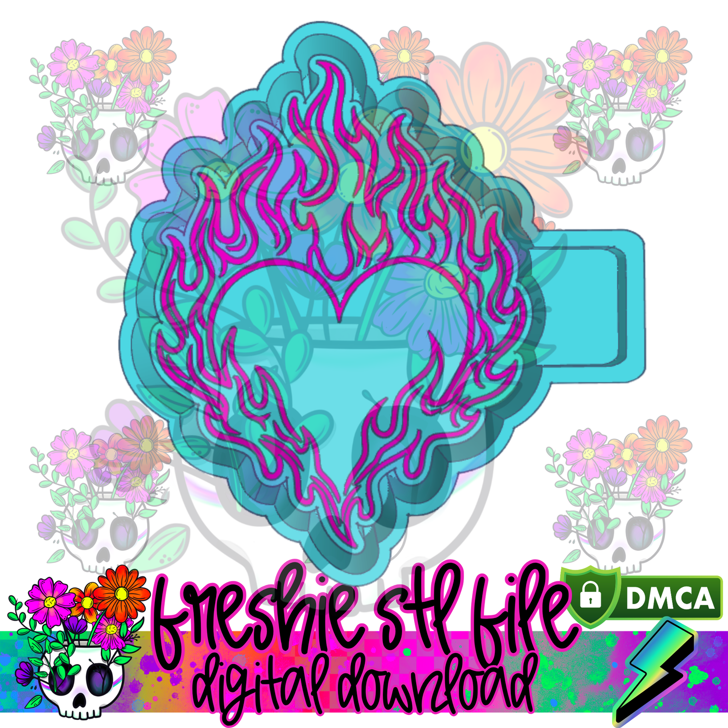 Flaming Heart Mold Maker STL File