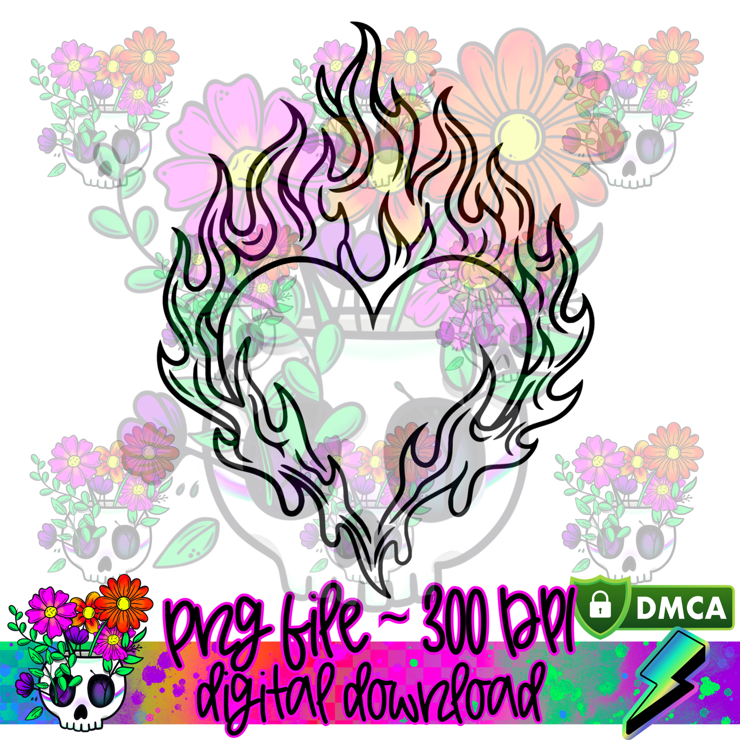 Flaming Heart - PNG