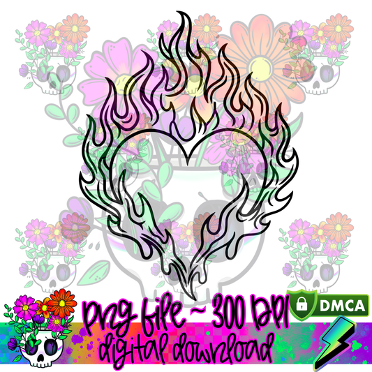 Flaming Heart - PNG