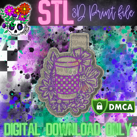 Floral Cafe Mold Maker STL File