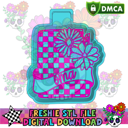 Floral Checkered Card Oma Mold Maker STL File