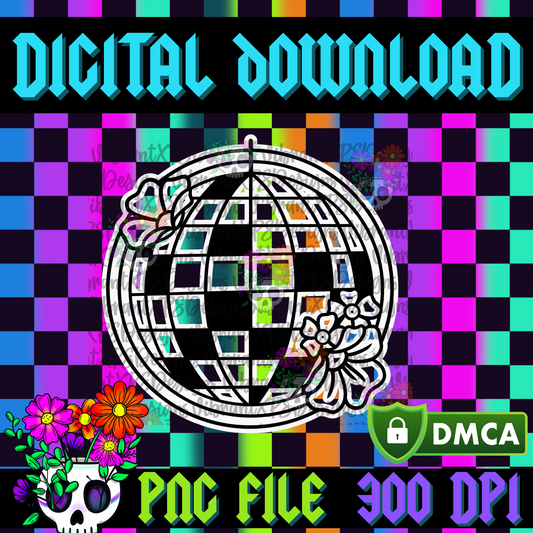 Floral Disco Ball - PNG