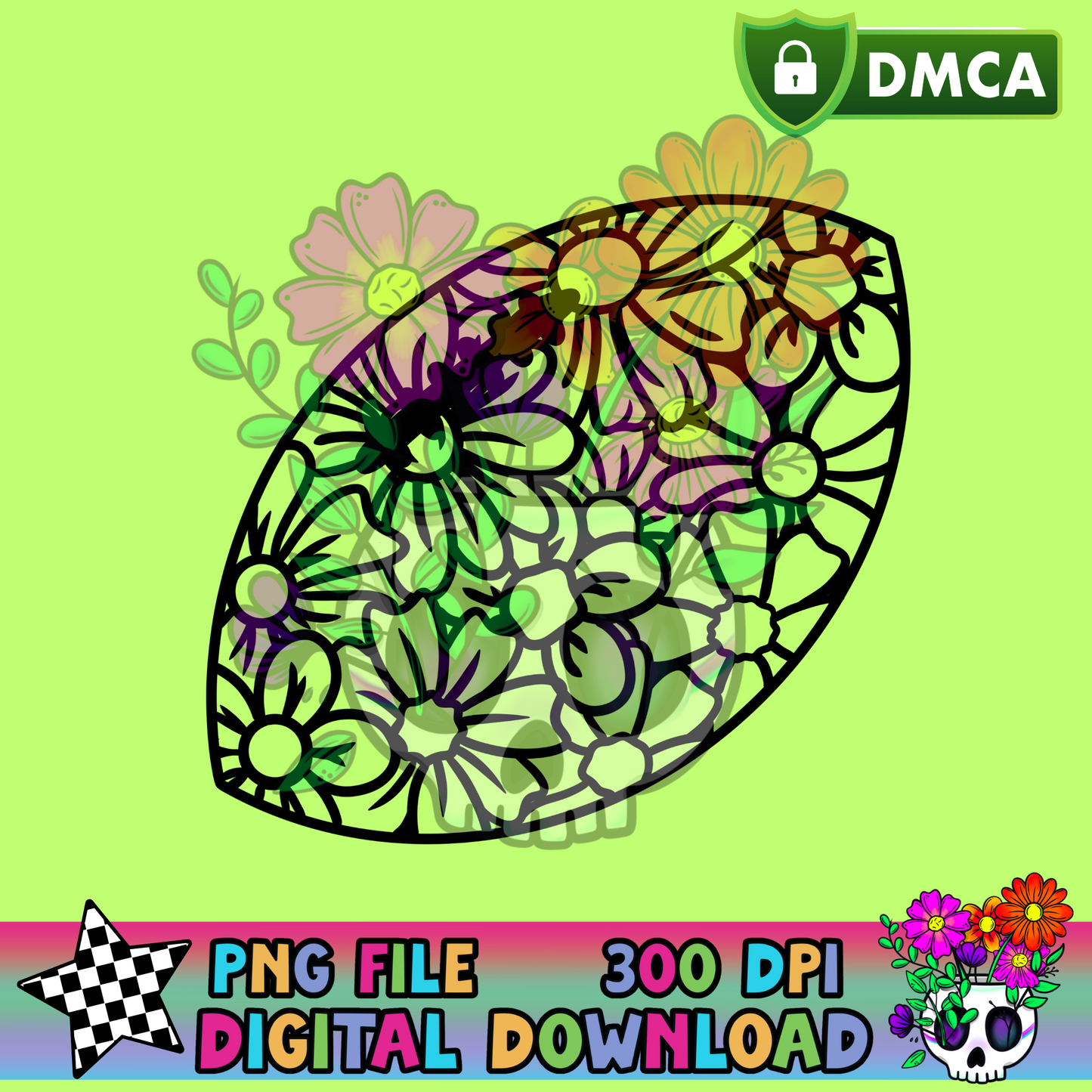 Floral Football - PNG