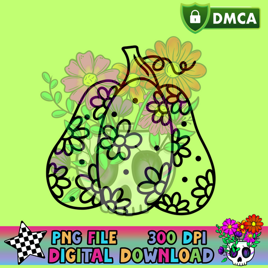 Floral Gourd - PNG