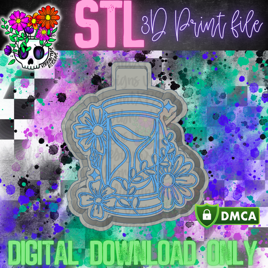 Floral Hourglass Mold Maker STL File