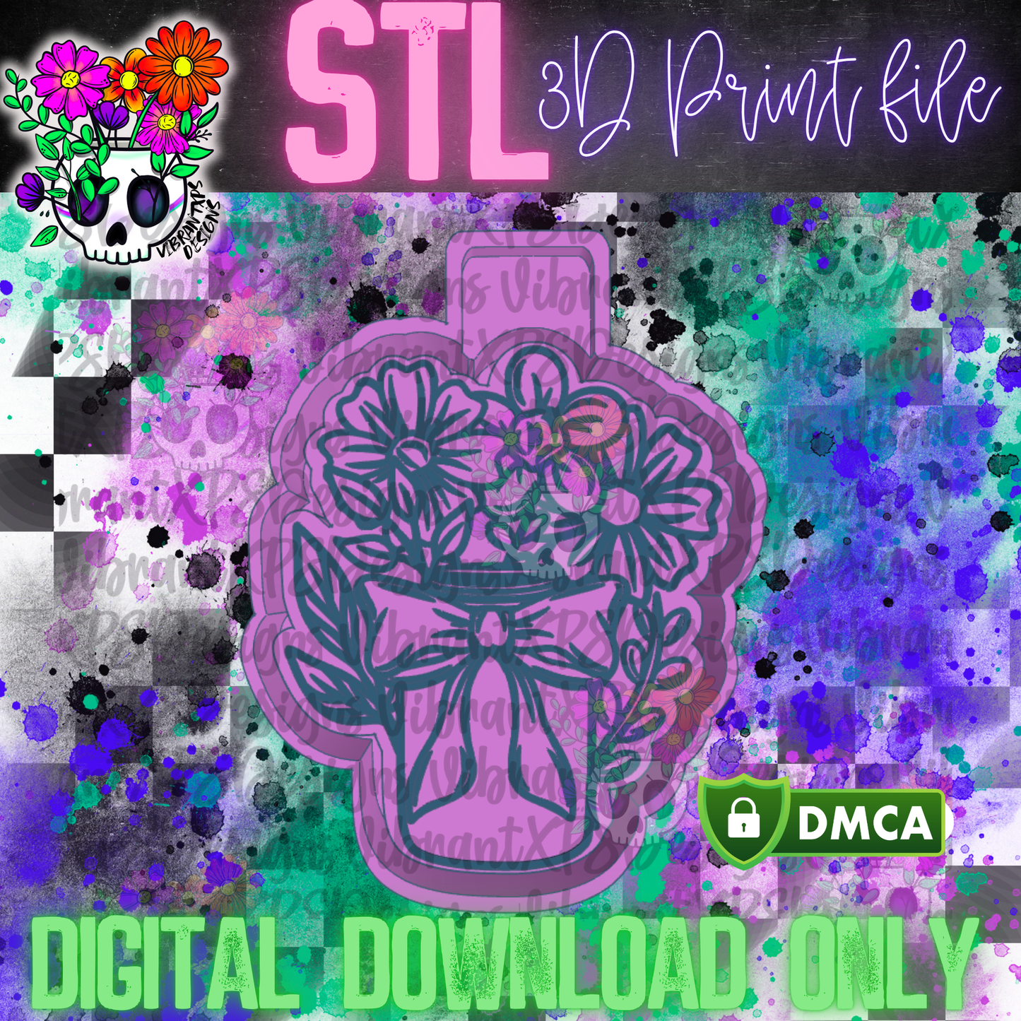 Floral Jar Mold Maker STL File