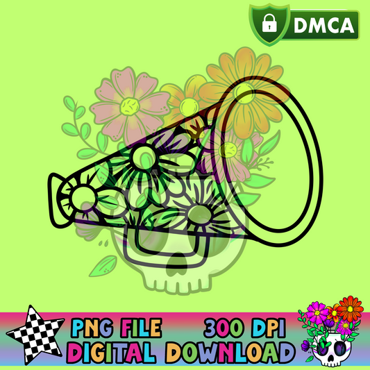 Floral Megaphone - PNG