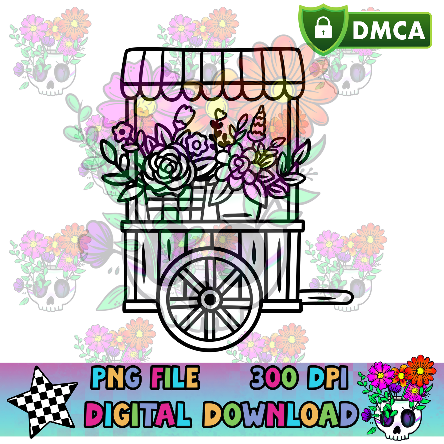 Flower Cart - PNG