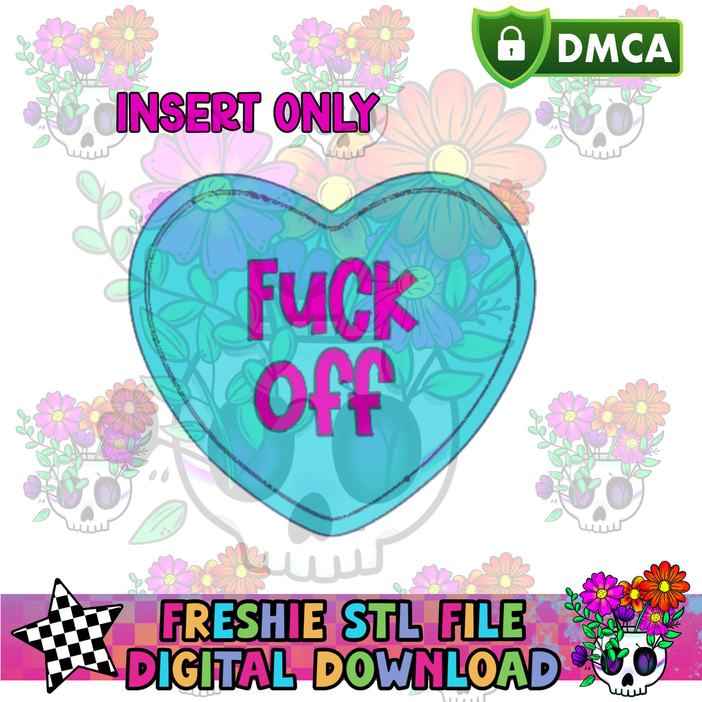 Inserts for Checkered Heart Mold Maker STL File