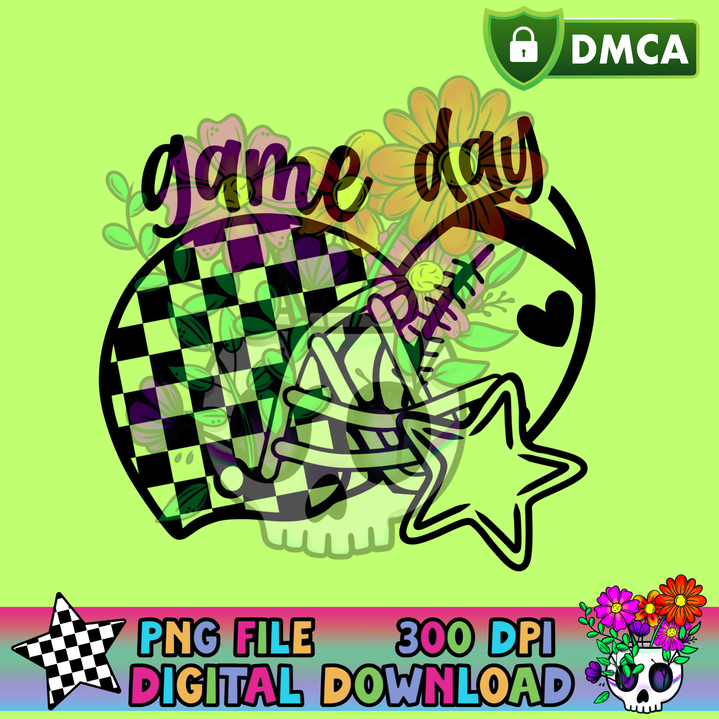 Game Day Checkered Helmet - PNG