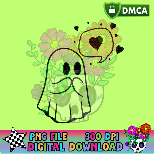 Ghost Heart Talk Bubble - PNG