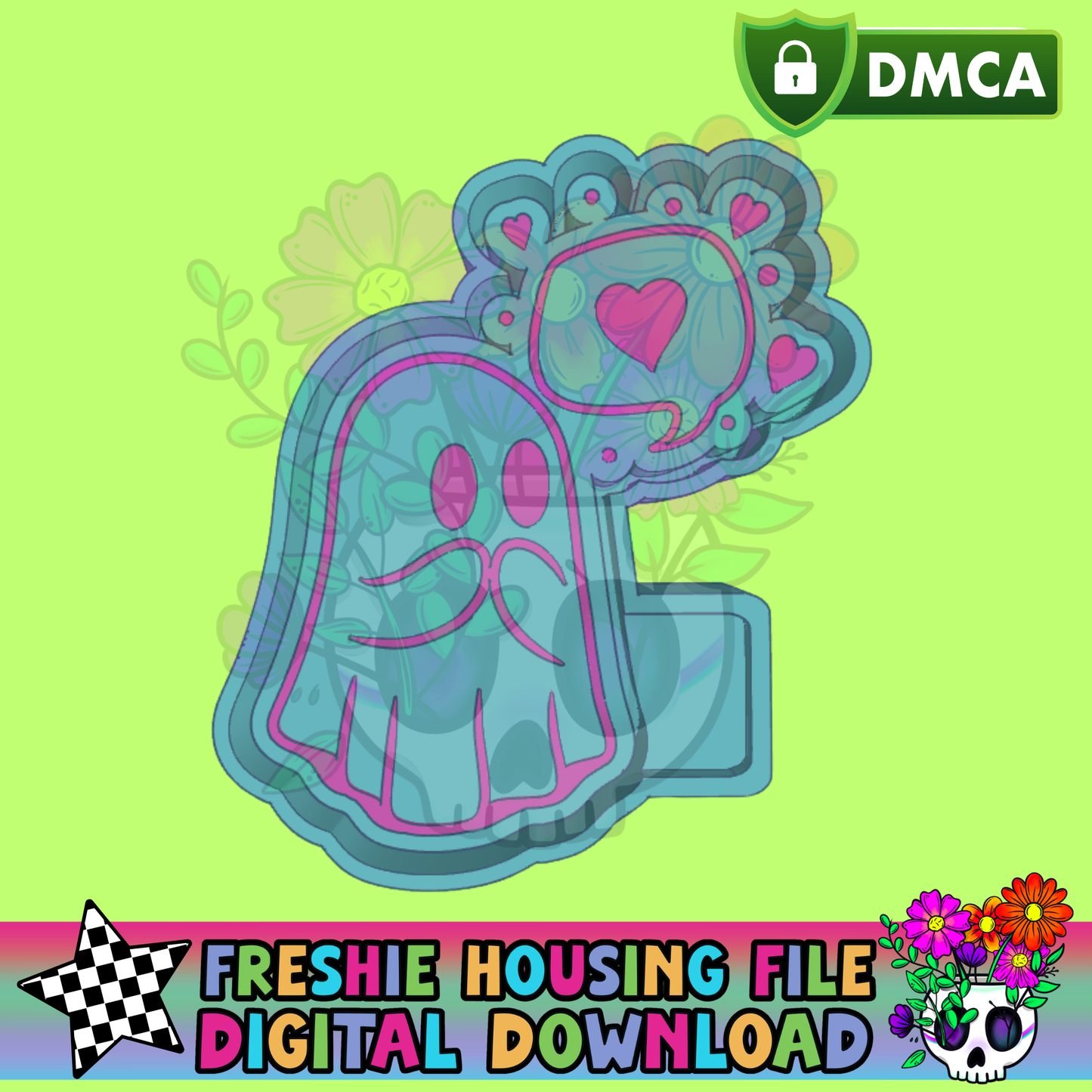 Ghost Heart Talk Bubble Mold Maker STL File