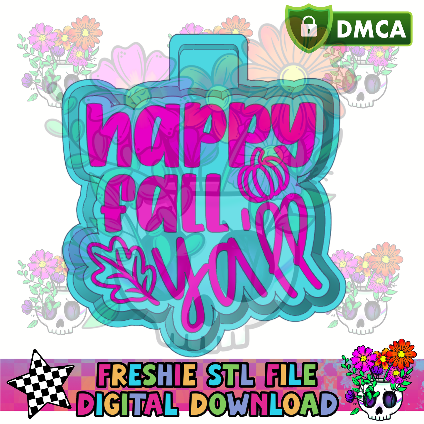 Happy Fall Y'all Mold Maker STL File