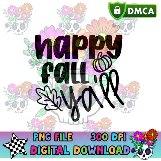 Happy Fall Y'all - PNG