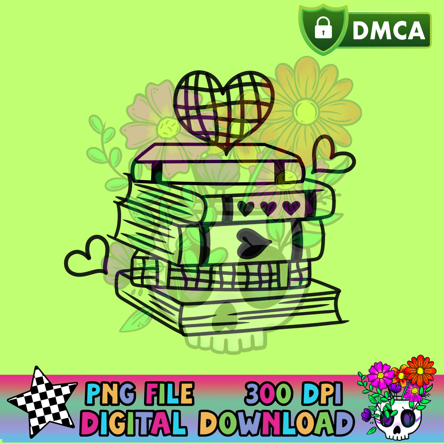 Heart Book Stack - PNG