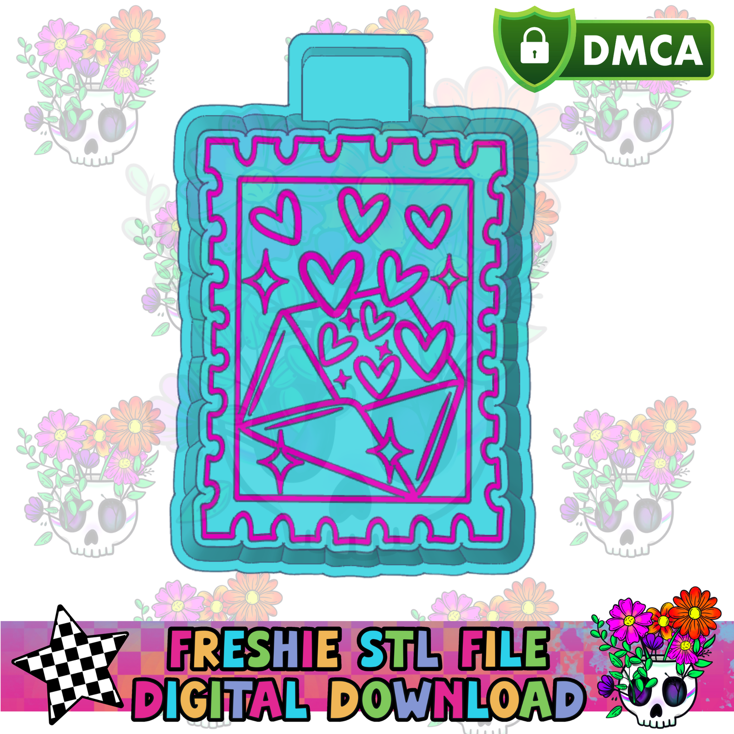 Heart Letttter Stamp Mold Maker STL File