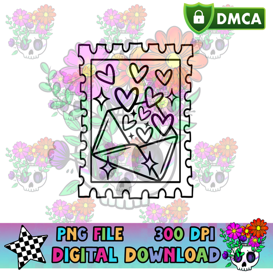 Heart Letter Stamp - PNG