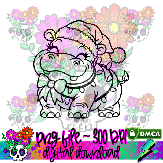 Hippopotamus For Christmas - PNG