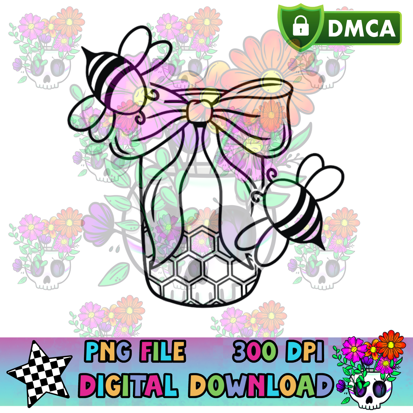 Honey Bee Jar - PNG