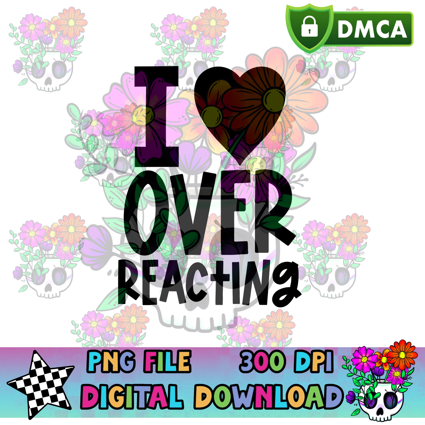 I Heart Over Reacting - PNG