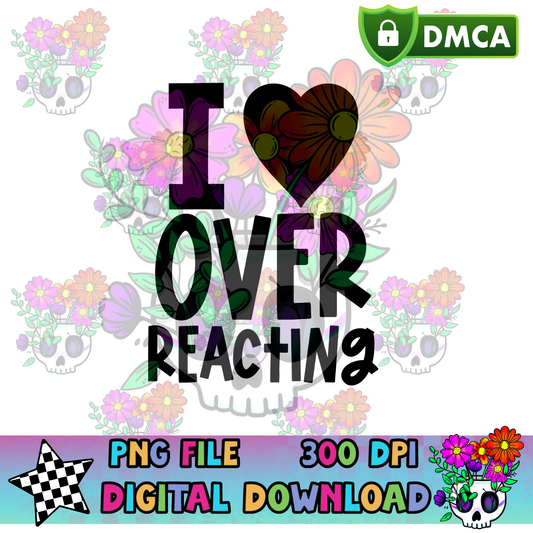 I Heart Over Reacting - PNG