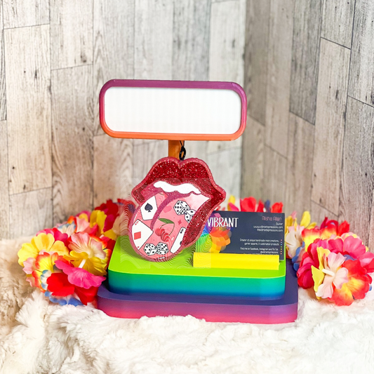 3D Printed Rearview Mirror Display Stand with Business Card Holder