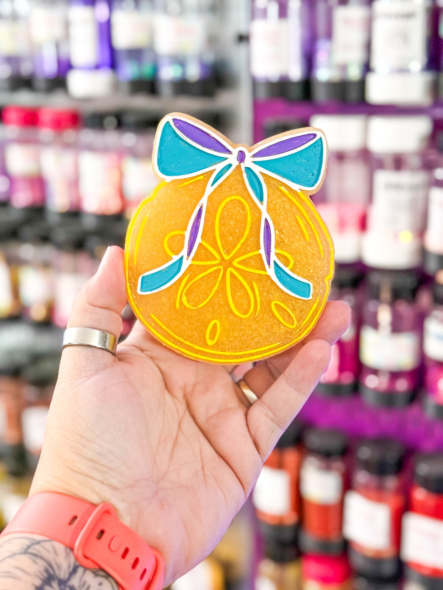 ✨Teal and Purple Sand Dollar - Ready to Ship Freshie ✨