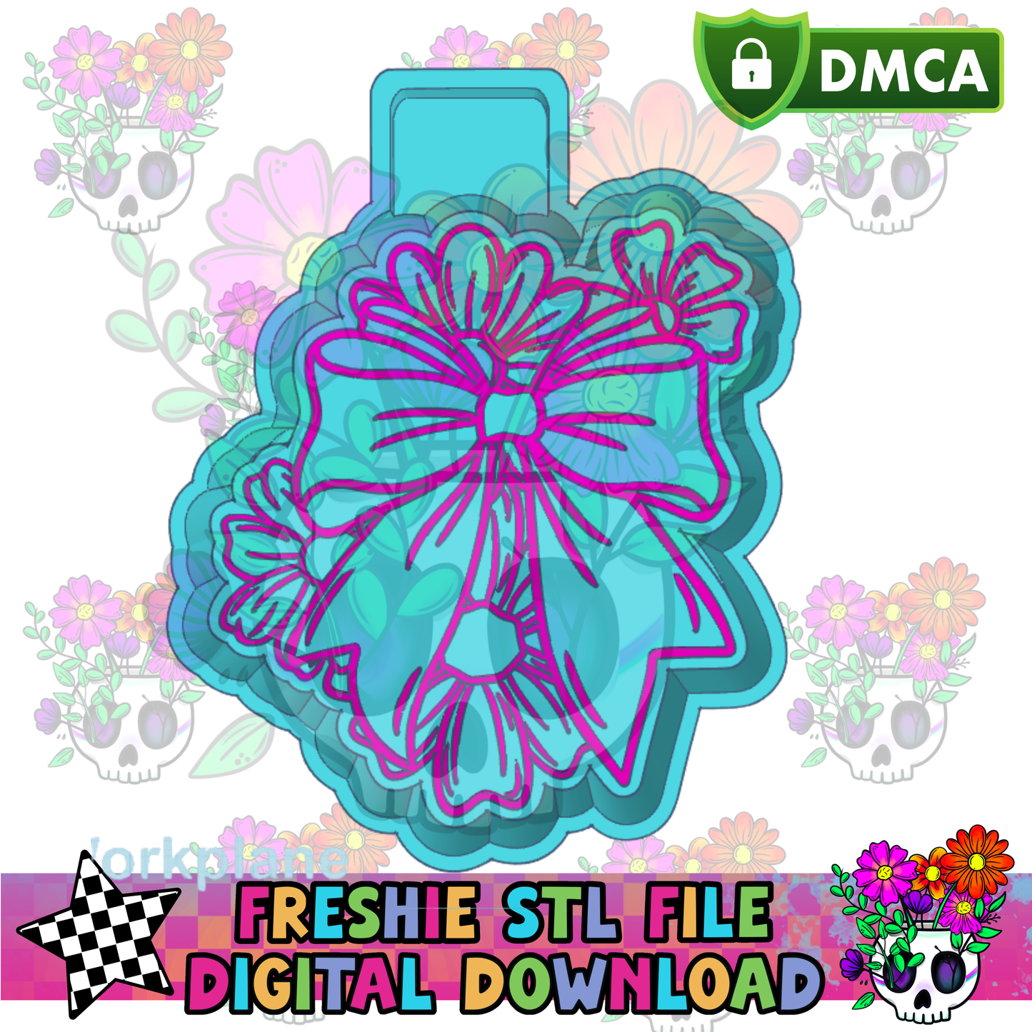 Bow with Flowers Mold Maker STL File