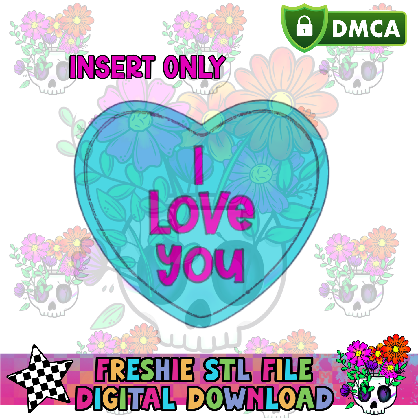 Inserts for Checkered Heart Mold Maker STL File